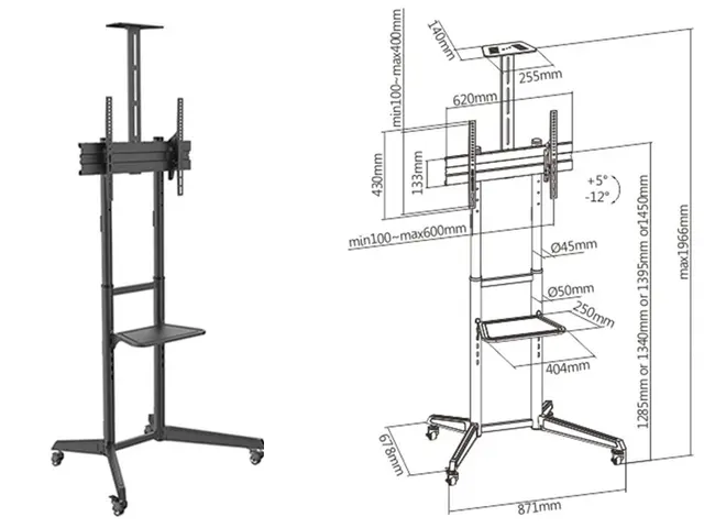 Bratek mobilný stojan pre TV 37"-70" 50kg