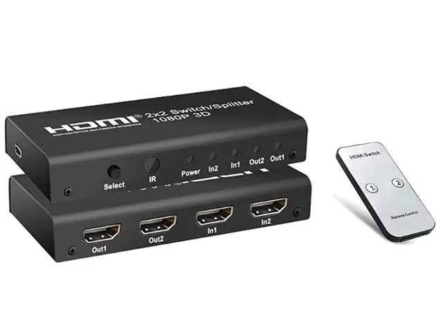 2x2 HDMI prepínač a rozbočovač